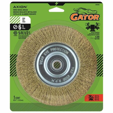 GATOR 6 in. Fine Cable Twist Wire Wheel Brush Brass Coated Steel 4500 rpm 389868